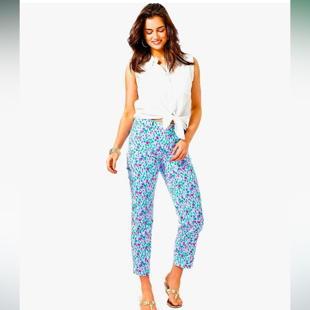 Lilly Pulitzer Multicolor Patterned Cropped Pants… - image 1